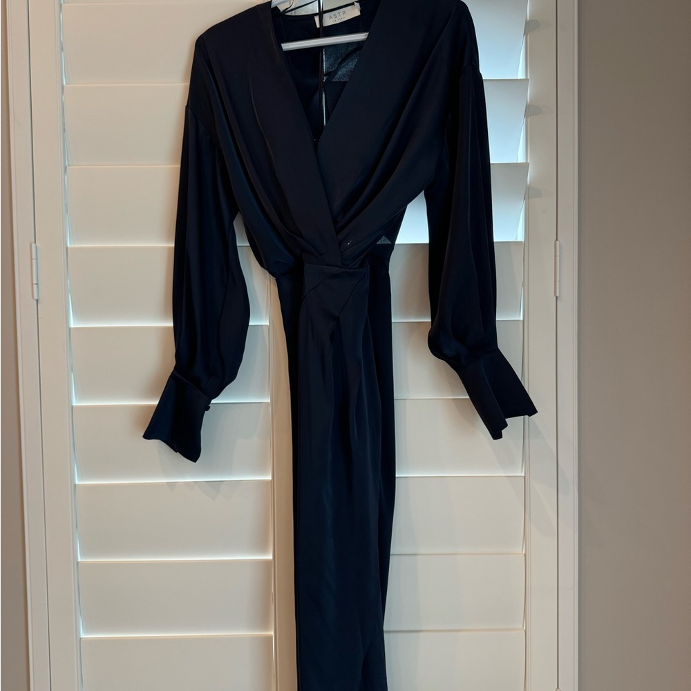 Blue long sleeve dress